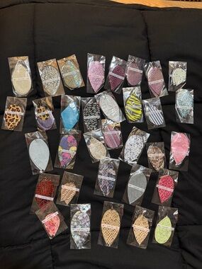 Assorted Teardrop Leather Earrings